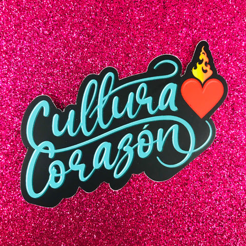 Cultura Corazon Script Sticker