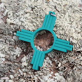 New Mexico Zia Symbol Wood Pendent