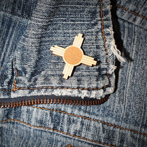 Zia Symbol Wood Pin