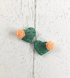 Candy Cactus Heart  Studs