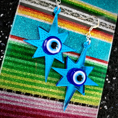 Evil Eye Star Earrings