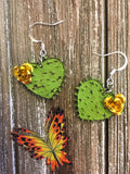 Cactus Hearts with Rose Earrings