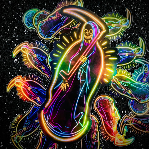Santa Muerte Neon Sticker – Cultura Corazón