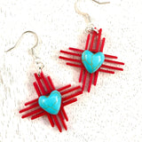 Santa Fe Zia Heart Earrings ❤️